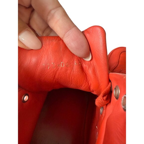 Balenciaga Red Perforated High-Top‎ Sneakers Size 44 Mens Leather - Picture 9 of 12